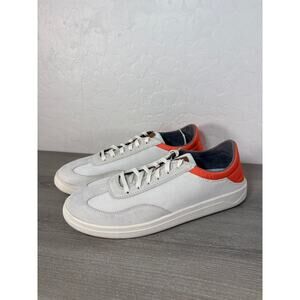 NEW Mens Size 11 Olukai Punini Shoes Casual Suede Sneakers White Orange $140